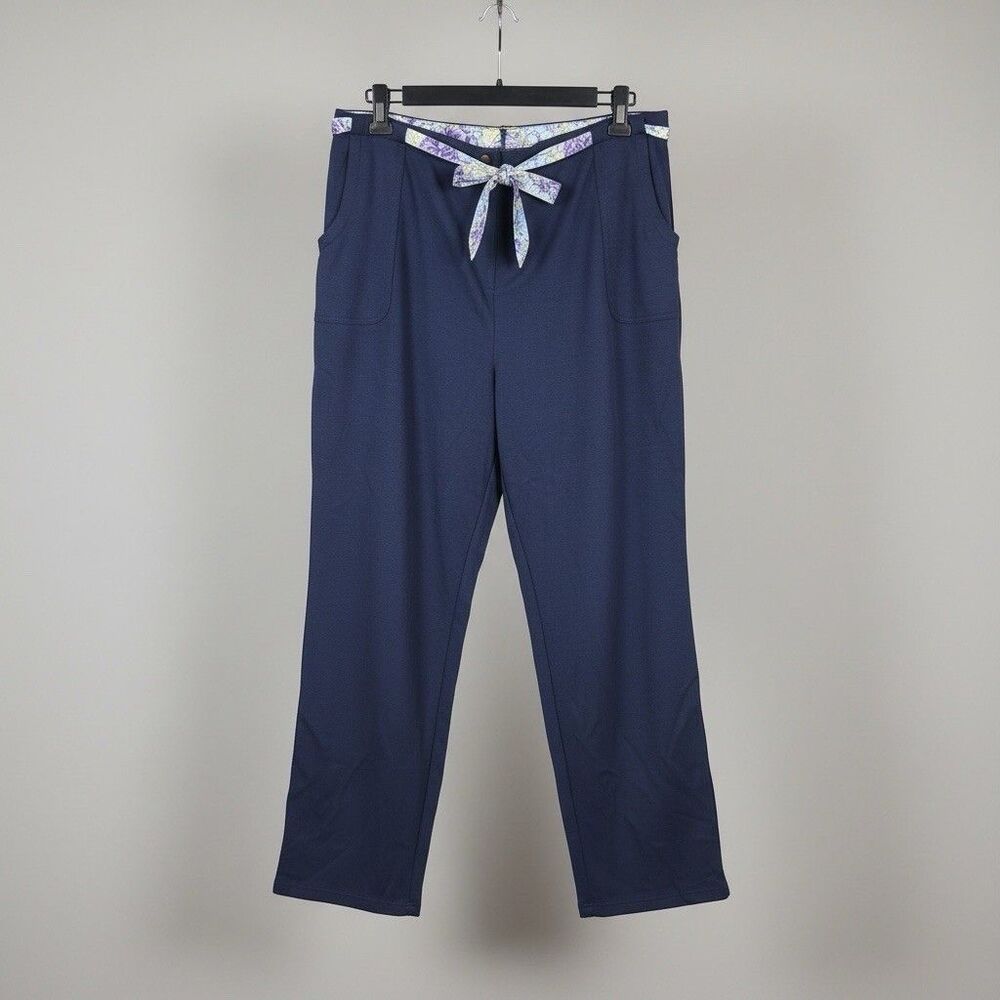 Modern Soul Women’s 1X Navy Stretch Pants Side Pockets 31in Inseam 18.5 Waist - Picture 3 of 8